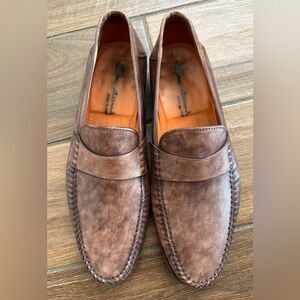 Santoni Men’s Designer Paine Brown Loafer Sz 9 Made In Italy